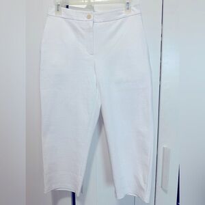 Eileen Fisher Petite Women's White Capri Pants Size PS/PP Organic Cotton